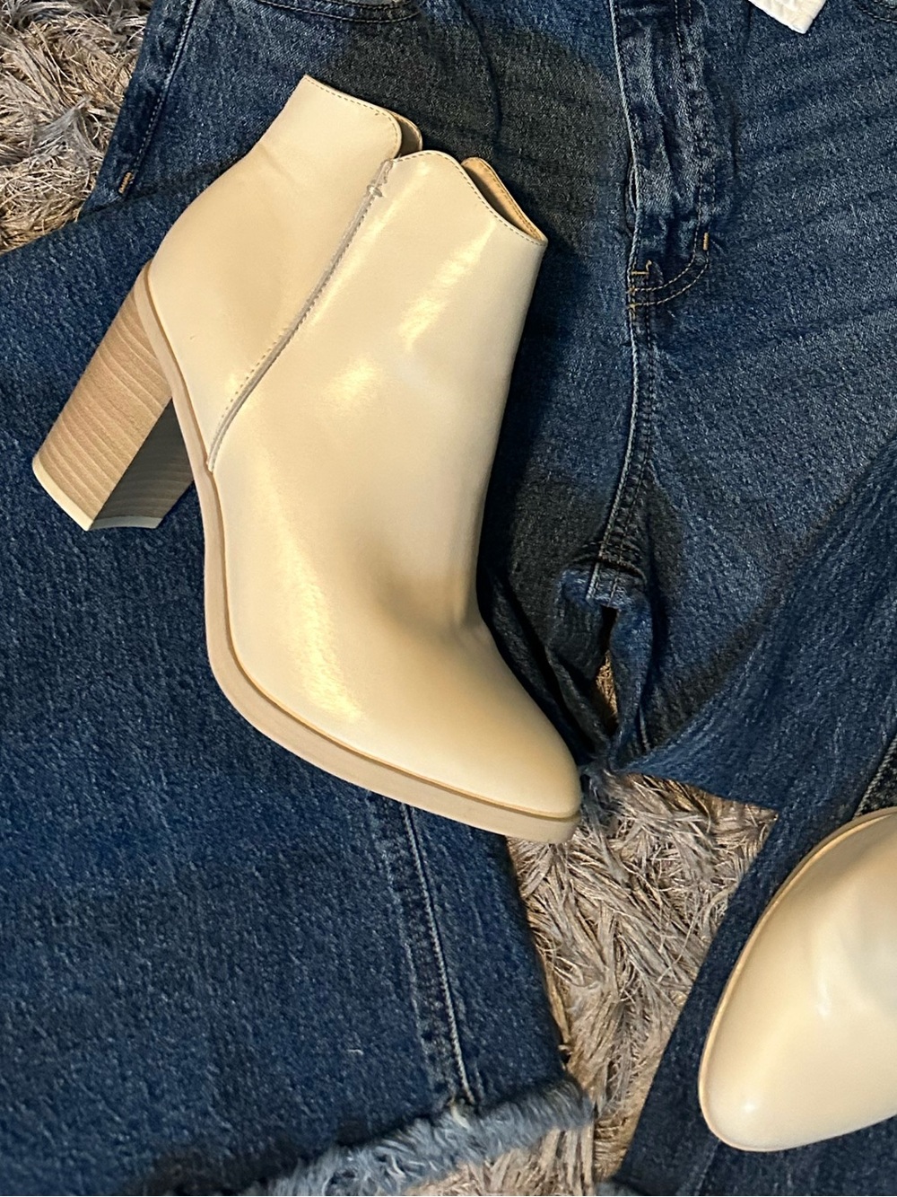 MIA Cream Ankle Boot
